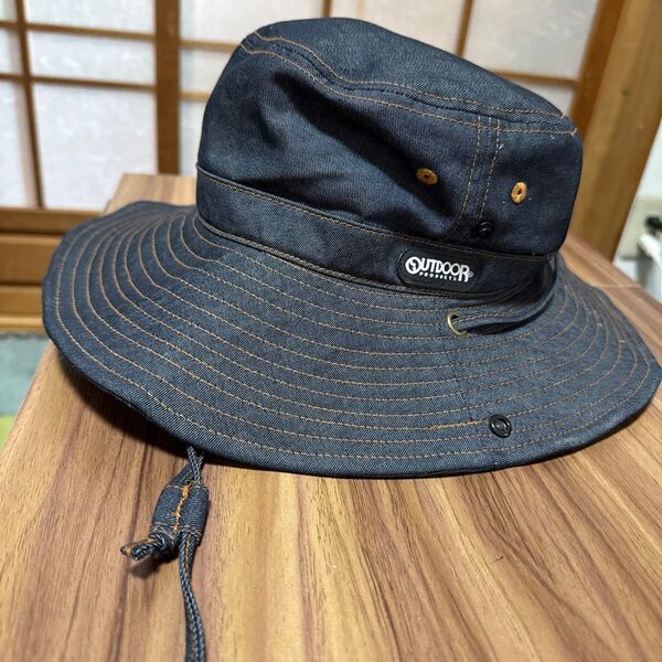 OUTDOOR ハット 帽子 デニム 黒 ブラック