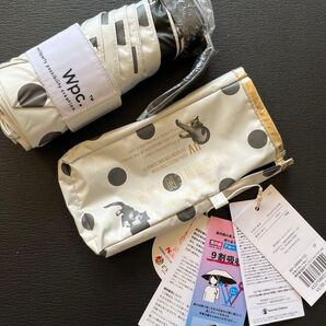 沖昌之×Wpc. 晴雨兼用傘 アンブレにゃん ドット 新品