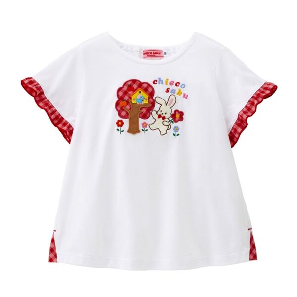 【新品】チエコサク ギンガムチェックフリル Tシャツ 120