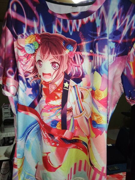 BanG Dream!ポッピンパーティー!戸山香澄!フルグラフィックTシャツ!Lサイズ