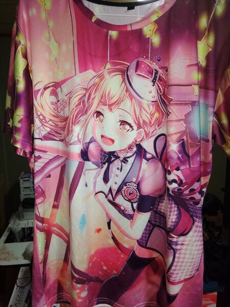 BanG Dream!ポッピンパーティー!市ヶ谷有咲!フルグラフィックTシャツ!Lサイズ