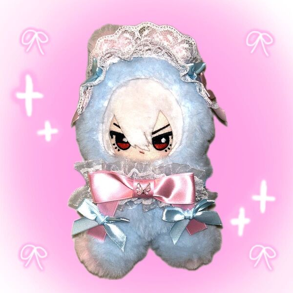 ぬい服 12センチ ちびぐるみサイズ 水色うさぎ