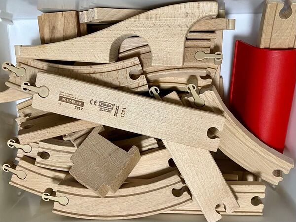 IKEA イケア プラレールにも使える木製レールセット プラスオプション12個