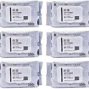 【6個セット】AI-WILL 除菌 ウェットティッシュ アルコールタイプ 厚手 100枚×6個入