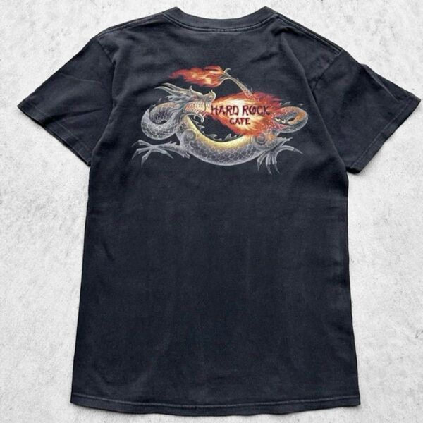 メキシコ製 90s 00s Hard Rock Cafe ハードロックカフェ 龍 ドラゴン フェード 半袖 Tシャツ