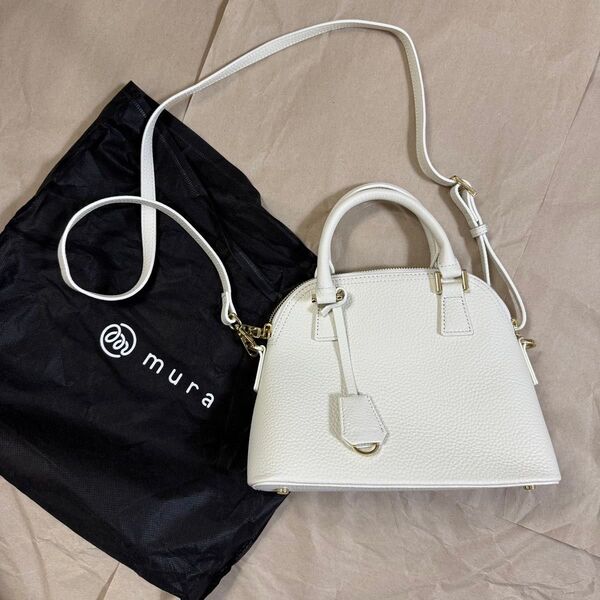 mura ホワイト ショルダーバッグ 2WAY ショルダーバッグ 斜めかけバッグ