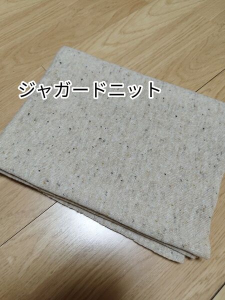 ネップジャガードニット生地 ベージュ 無地