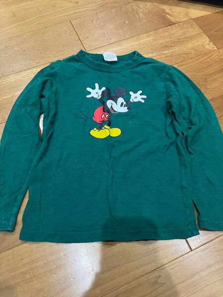 ミッキーマウス 長袖Tシャツ 110cm グリーン Disney