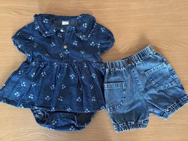 ロンパース ベビー服・キッズ服 サイズ80 futafuta半袖ワンピース・ショートパンツ 女の子