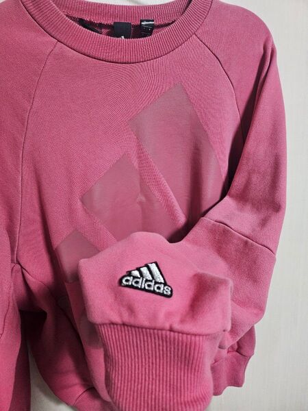 adidas ピンク ジム トレーナー スウェット フロントロゴ