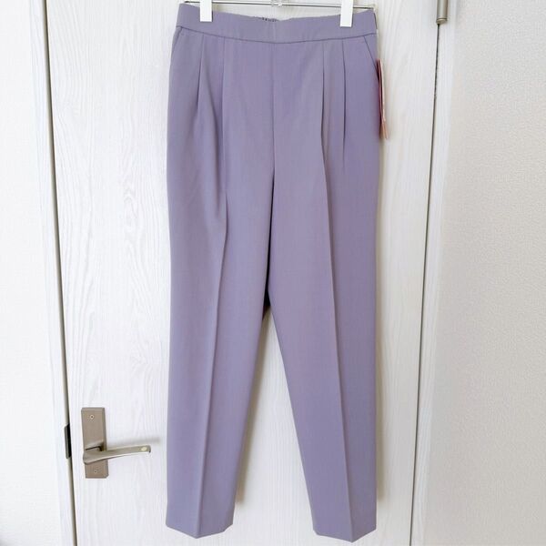 【新品タグ付】グローバルワーク ウツクシルエットテーパードパンツ ラベンダー L