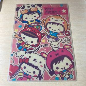 ピンク キャラクター ハッピーCake…アニマル!! HAPPY!STYLE!! B5サイズ下敷き傷など多い ビンテージ感あり