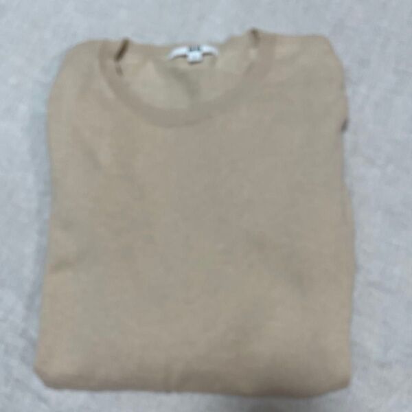ユニクロ コットンカシミヤクルーネックセーター 長袖 251-422908 レディース L ベージュ