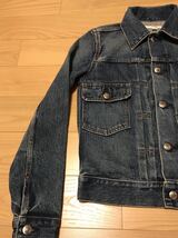 良品☆HYKE／ハイク サイズ1 Vintage 2nd Denim jacket／ヴィンテージ加工 デニム セカンド ジャケット 濃紺インディゴブルー セルビッチ_画像4