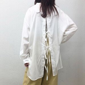 RETRO GIRL バックリボンスリットブラウス ロングシャツ トップス シャツ