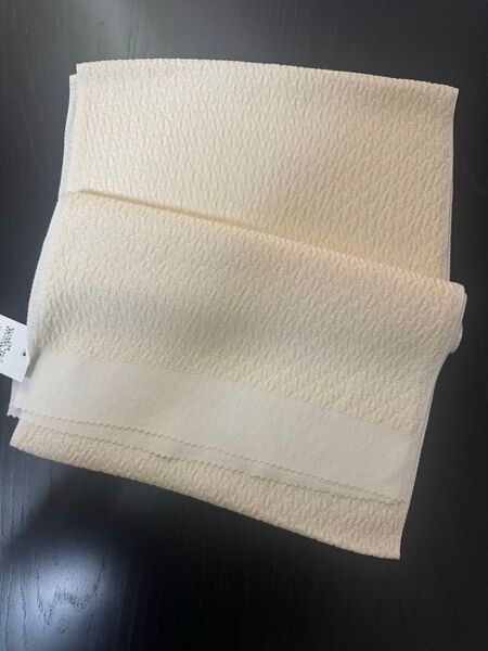 新品 帯揚げ ちりめん アイボリー 振袖 成人式 金糸 ラメ 膨れ織 正絹