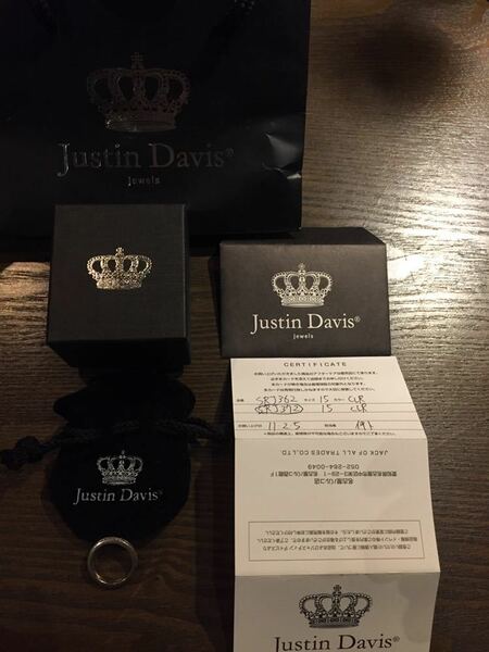 Justin Davis 指輪 リング ジャスティンデイビス 証明書原本付き