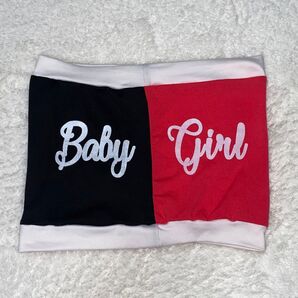 チューブトップ Baby Girl ピンクと黒