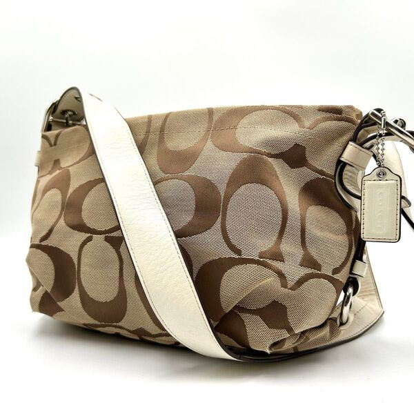 COACH コーチ ショルダーバッグ ボディバッグ 斜め掛け クロスボディ 肩掛け キャンバス レザー シグネチャー 15068