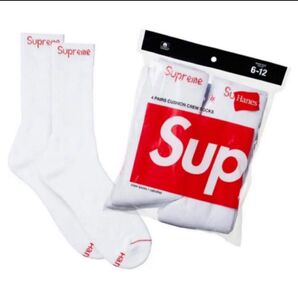 【新品】シュプリームSupreme Hanes ソックス靴下ヘインズ ホワイト