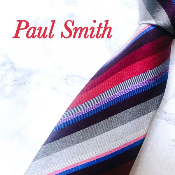 極美品Paul Smithネクタイ マルチカラー シルク100%
