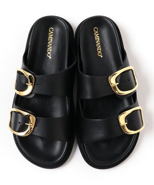 定価2.4万 カミナンド CAMINANDO ダブルバックル サンダル ブラック