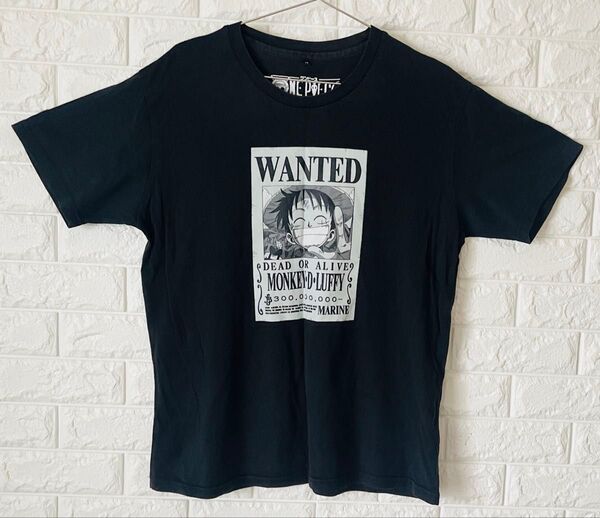 ONEPIECE(ワンピース) ルフィ ワンテッド シャツ 黒 Lサイズ Tシャツ 半袖Tシャツ 半袖