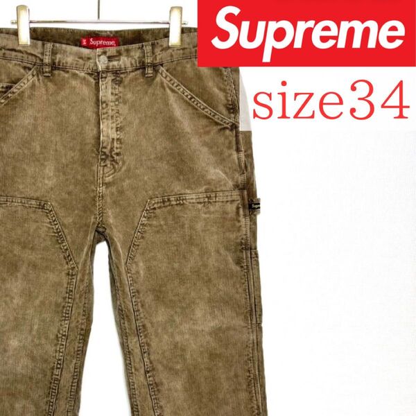 Supreme ダブルニーコーデュロイペインターパンツ ブラウン size34