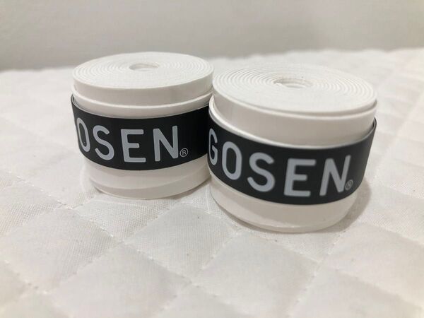 GOSEN グリップテープ 2個 白色★オーバーグリップテープ ホワイト テニス バドミントン ゴーセン