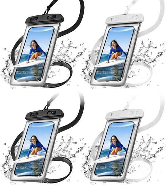 4枚セット スマホ防水ケース スマホポーチ 顔認証 プール スマホ保護ケース 海 スマホショルダー