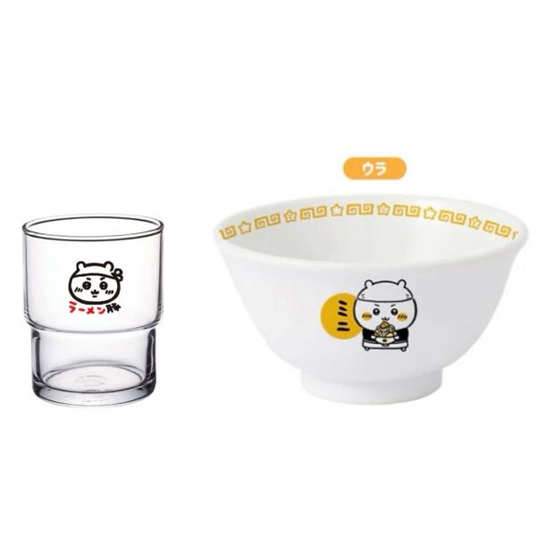 新品 ちいかわラーメン豚 どんぶり お冷グラス セット