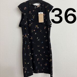 36 N°21 花柄 黒 ブラック ミニワンピース