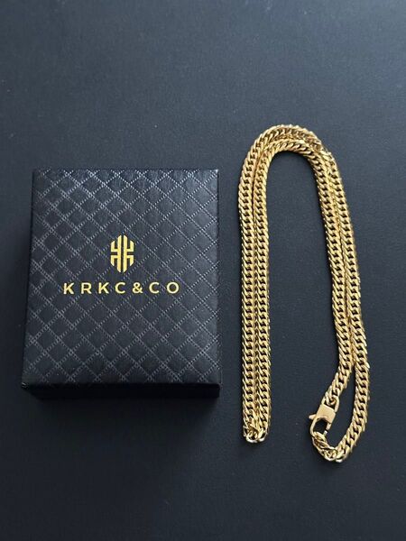 KRKC&CO 喜平ネックレス 6面ダブル メンズネックレス 幅6mm ステンレス 56.0cm