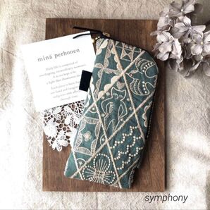 両面 symphony ミナペルホネン ポーチ ハンドメイド ハギレ 生地