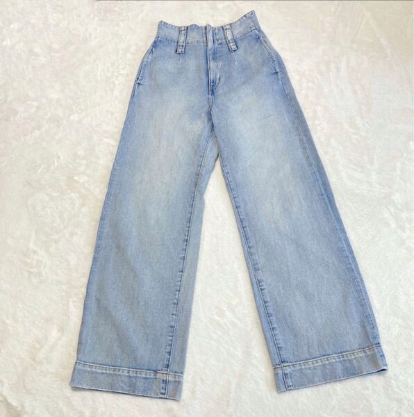 【美品】see room lynn シールームリン デニム ハイウエスト LOOSE トラウザー 23インチ ボトムス ワイド