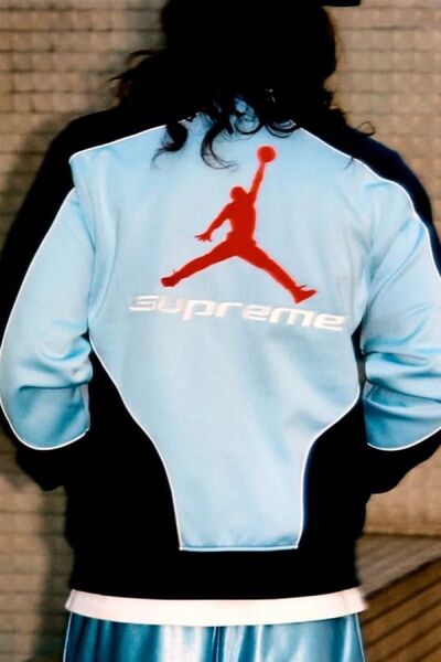 Supreme Jordan Tricot Track Jacket Light Blue L