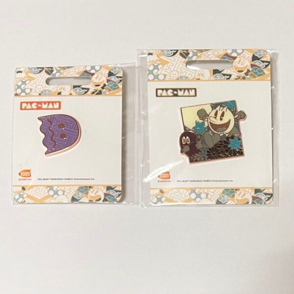 パックマン ピンバッジ 2個セット 中国限定ノベルティ 非売品 バンダイナムコ上海 バンダイアジア