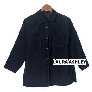 LAURAASHLEY ローラアシュレイ ブラック シャツ アウター 女性 レディース 婦人 ファッション フリーサイズ