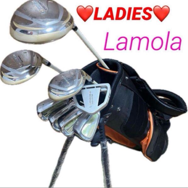 【Lamola】レディース ゴルフクラブ8本 ハーフセット スタンド キャディバッグ 初心者 ゴルファー ビギナー 女性 おまけ付