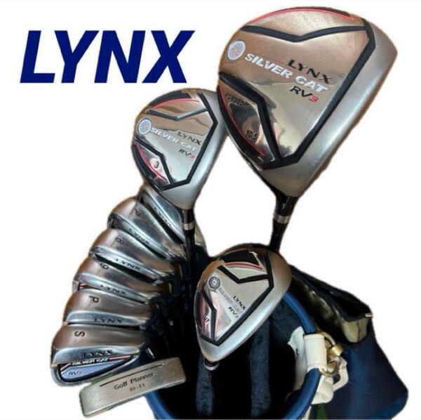 【LYNX】ゴルフクラブ 10本フルセット キャディバッグ等オマケ付 メンズ 初心者 リンクス GolfPlanner男性ビギナー