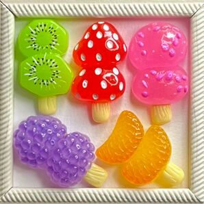 【6月限定SALE】NO.217 デコパーツ ミニチュア フルーツ串 1個23円→20円