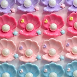 NO.226 デコパーツ カラフルシェル 1個26円 4色各1個セット100円