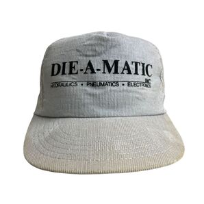 【キャップ/帽子】USA製 DIE A MATIC コーデュロイ トラッカーキャップ 企業 グレー 灰 ブラック 黒 帽子 グレー