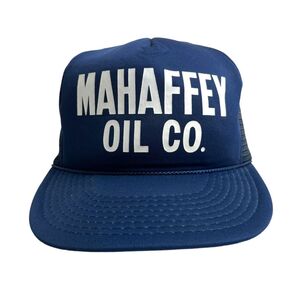 【キャップ/帽子】MAHAFFEY OIL CO (マハフィーオイルカンパニー) メッシュキャップ デカロゴ オイル系 ネイビー