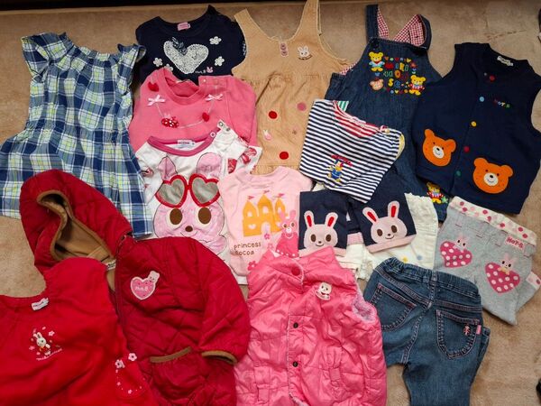 豪華。すべてMIKI HOUSE。17点セット。まとめ売り。 子供服。 女の子。 ワンピース。90㎝