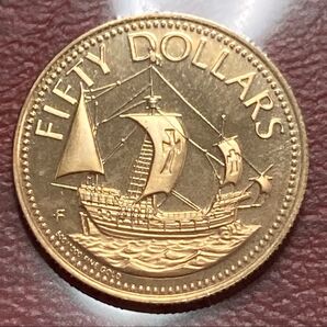 バハマ諸島 50ドル金貨 1985年