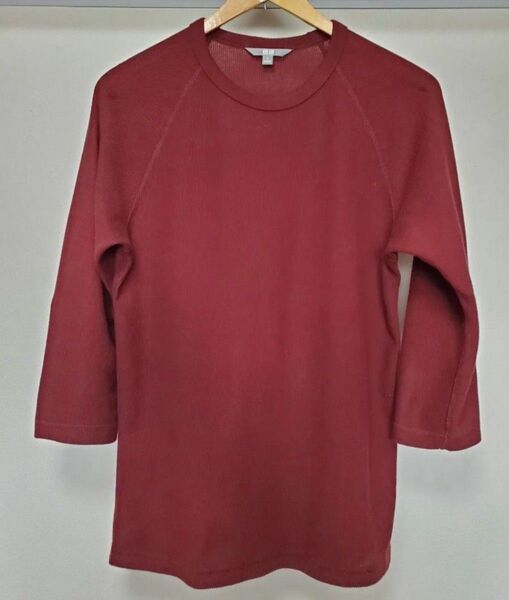 UNIQLO ワッフルクルーネックT(七分丈) Sサイズ ユニクロ