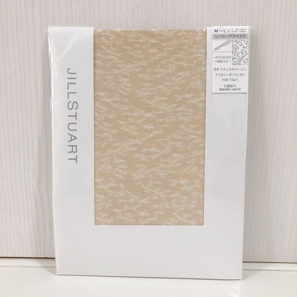 JILLSTUART ジルスチュアート パンスト パンティストッキング つま先スルー レーシーアラベスク チュラルベージュ/M〜L