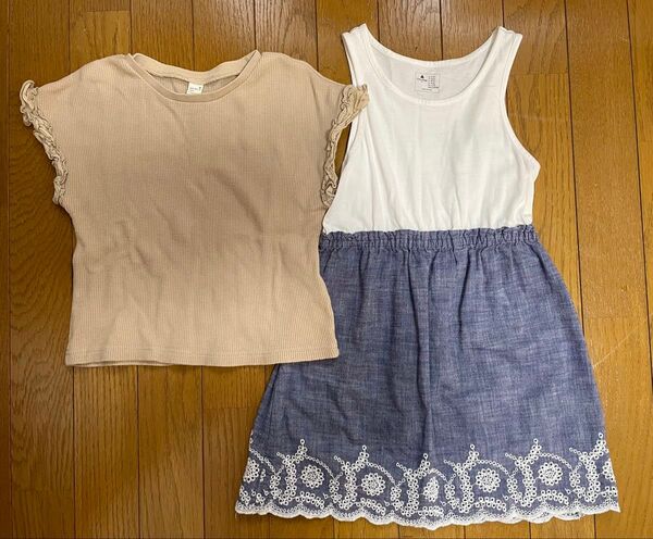 apres les cours ワッフル袖フリル GAP ワンピース 2枚セット 110㎝