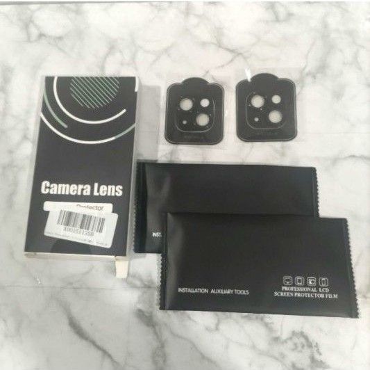 iPhone 15 Plus スマホ カメラ レンズ 保護フィルム 2枚 黒